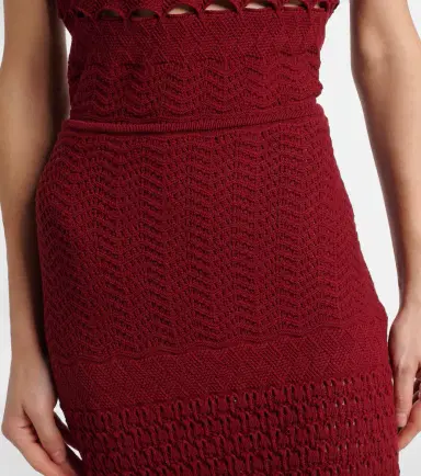 Elie Saab Cut-out knitted midi skirt | Thumbnail 3