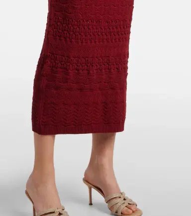 Elie Saab Cut-out knitted midi skirt | Thumbnail 5