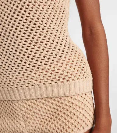 Elie Saab Crochet floral-appliqué cotton-blend top | Thumbnail 5