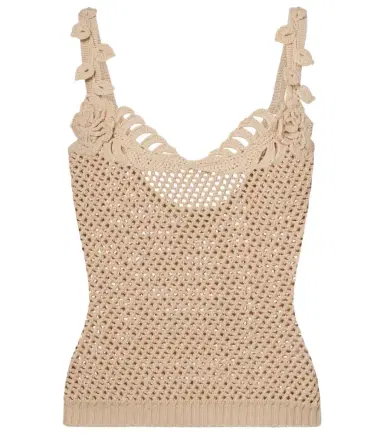 Elie Saab Crochet floral-appliqué cotton-blend top | Thumbnail 1