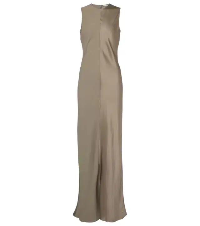 Ami Paris Paneled satin maxi dress