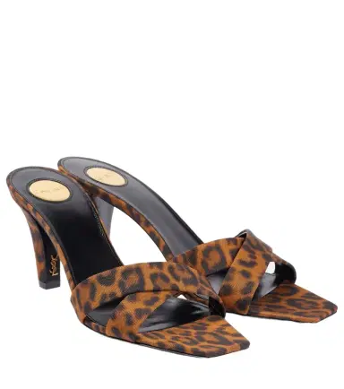 Saint Laurent Jill 75 leopard-print satin mules | Thumbnail 1 Saint Laurent Jill 75 leopard-print satin mules | Thumbnail 1