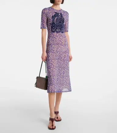 Etro Printed mesh midi dress | Thumbnail 2