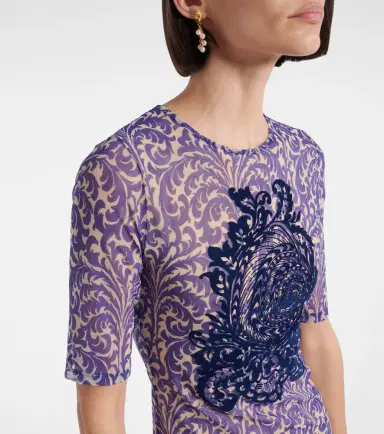Etro Printed mesh midi dress | Thumbnail 4