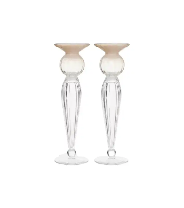 Brunello Cucinelli Set of 2 Murano glass candle holders