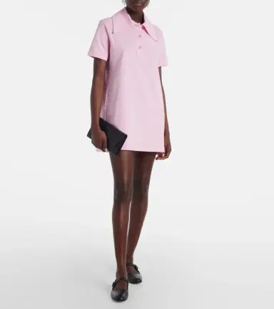 Patou Logo cotton polo dress | Thumbnail 3