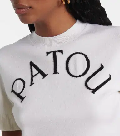 Patou Logo jacquard wool-blend crop top | Thumbnail 4