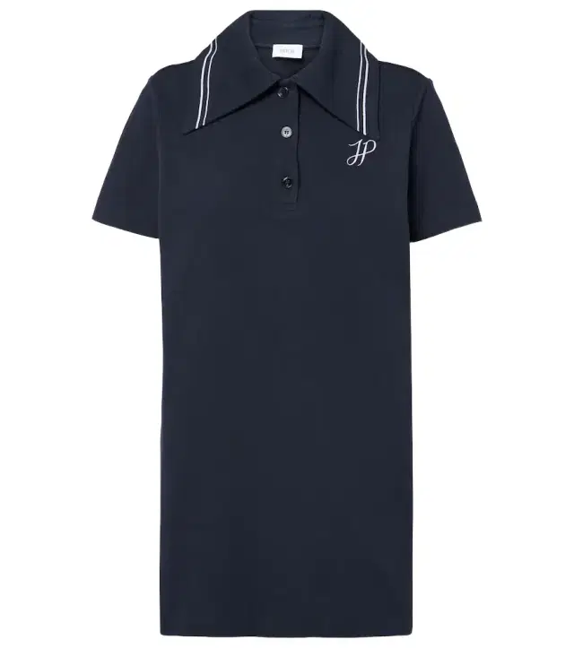 Logo cotton piqué polo dress