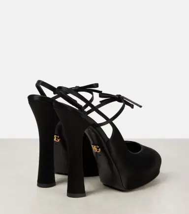 Dolce & Gabbana Vally satin slingback platform pumps | Thumbnail 3
