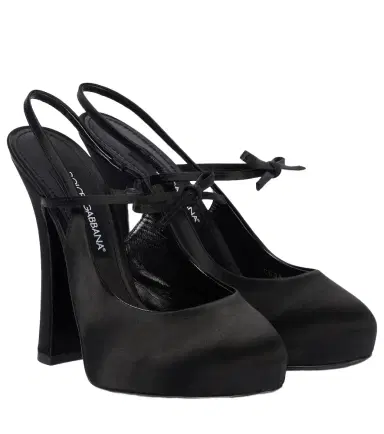 Dolce & Gabbana Vally satin slingback platform pumps | Thumbnail 1