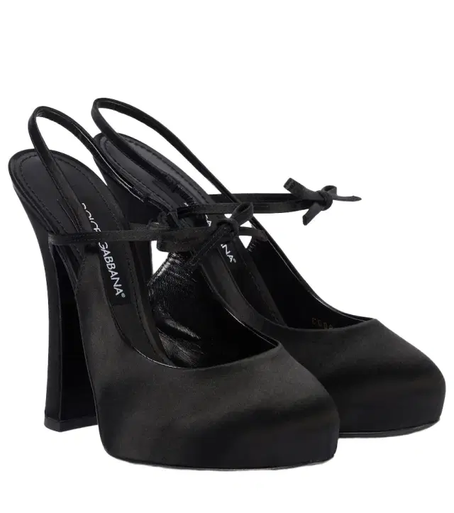 Dolce & Gabbana Vally satin slingback platform pumps