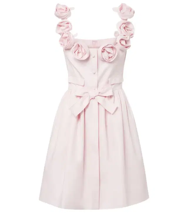Giambattista Valli Floral-appliqué cotton minidress