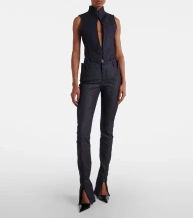 Mugler Cutout denim bodysuit | Thumbnail 5 Mugler Cutout denim bodysuit | Thumbnail 5
