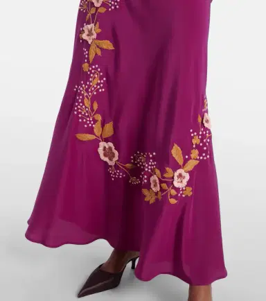 La DoubleJ Marlene embroidered silk gown | Thumbnail 2