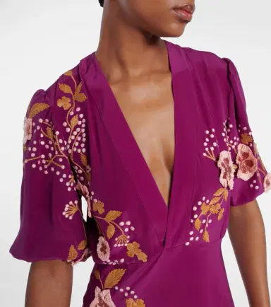La DoubleJ Marlene embroidered silk gown | Thumbnail 3