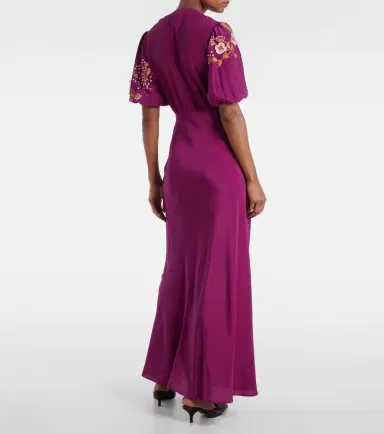 La DoubleJ Marlene embroidered silk gown | Thumbnail 4