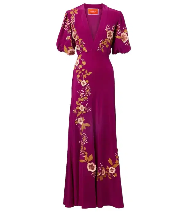 La DoubleJ Marlene embroidered silk gown