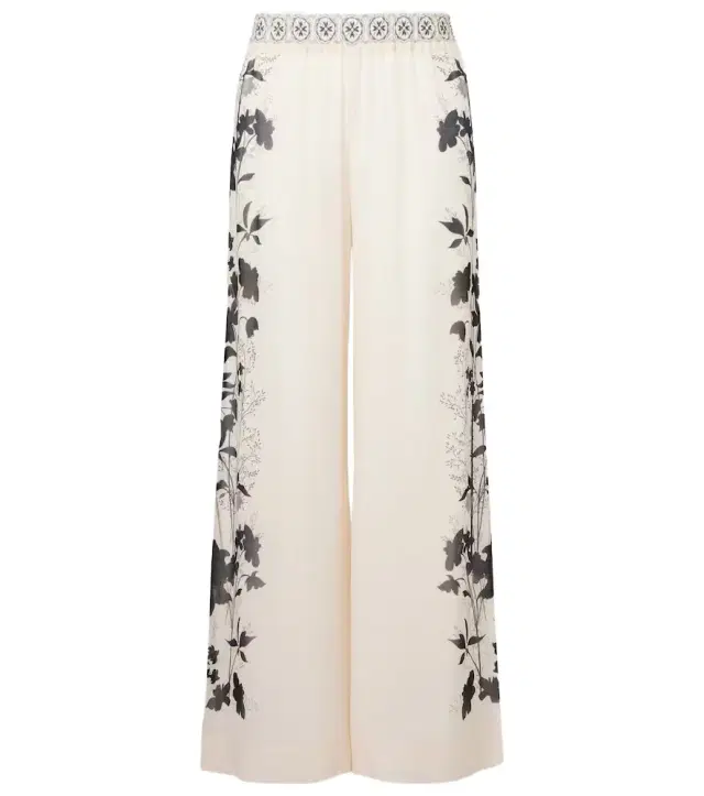 La DoubleJ Printed silk palazzo pants