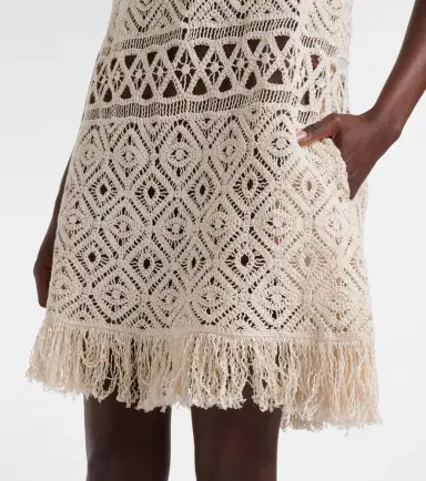 La DoubleJ Lacey macramé cotton minidress | Thumbnail 4