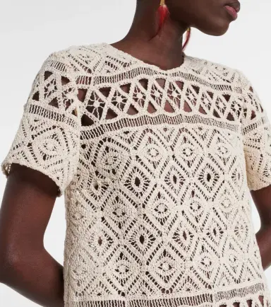 La DoubleJ Lacey macramé cotton minidress | Thumbnail 5