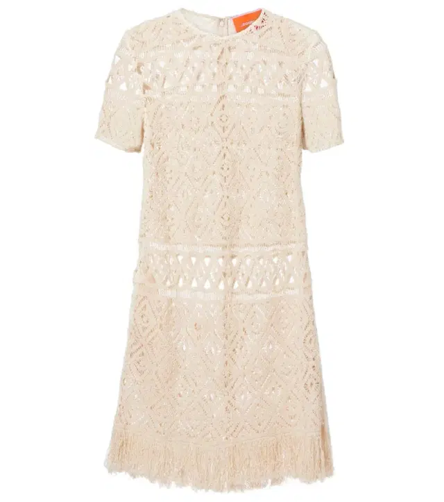 La DoubleJ Lacey macramé cotton minidress