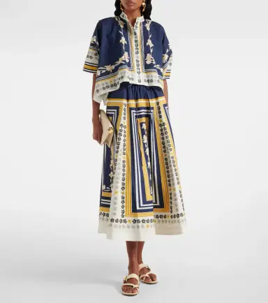 La DoubleJ Printed cotton poplin midi skirt | Thumbnail 5