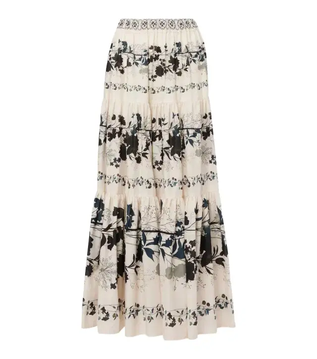 La DoubleJ Big floral cotton maxi skirt