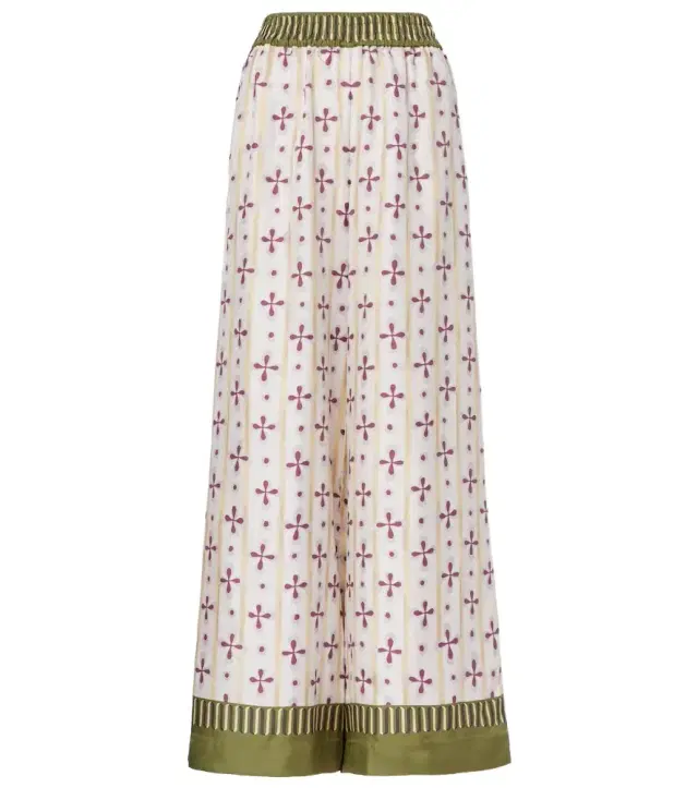 La DoubleJ Printed silk twill palazzo pants