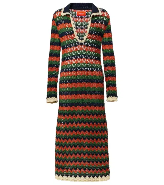 La DoubleJ Perry crochet cotton polo dress