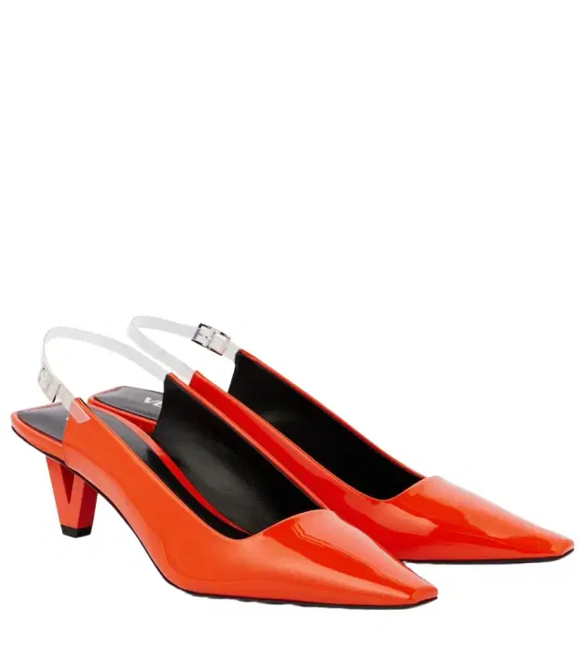 Versace Leather slingback pumps