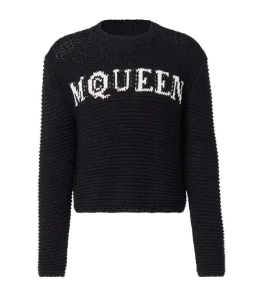Alexander McQueen Logo cotton jacquard sweater | Thumbnail 1 Alexander McQueen Logo cotton jacquard sweater | Thumbnail 1