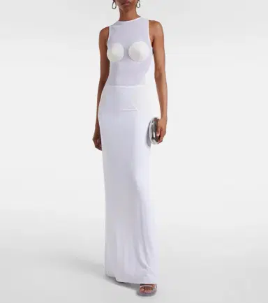 Jean Paul Gaultier Paneled semi-sheer tulle maxi dress | Thumbnail 5 Jean Paul Gaultier Paneled semi-sheer tulle maxi dress | Thumbnail 5