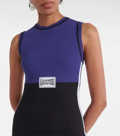 Jean Paul Gaultier Ribbed-knit cotton-blend midi dress | Thumbnail 2