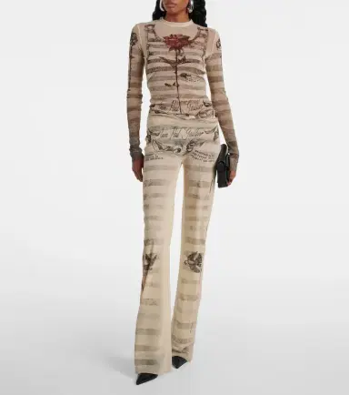 Jean Paul Gaultier Striped printed mesh top | Thumbnail 2 Jean Paul Gaultier Striped printed mesh top | Thumbnail 2