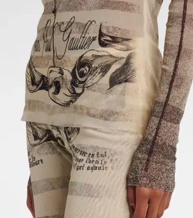 Jean Paul Gaultier Striped printed mesh top | Thumbnail 3 Jean Paul Gaultier Striped printed mesh top | Thumbnail 3