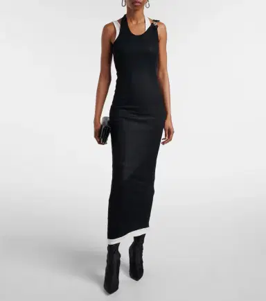 Jean Paul Gaultier Layered cotton jersey maxi dress | Thumbnail 4