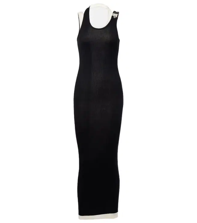 Jean Paul Gaultier Layered cotton jersey maxi dress