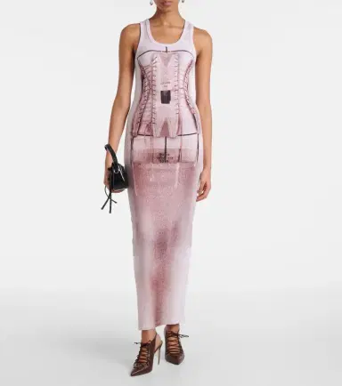 Jean Paul Gaultier Trompe l'oeil cotton-blend maxi dress | Thumbnail 2