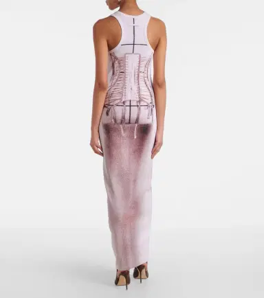 Jean Paul Gaultier Trompe l'oeil cotton-blend maxi dress | Thumbnail 4