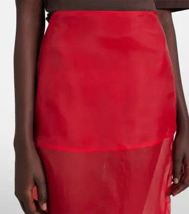 The Frankie Shop Peri sheer silk-blend midi skirt | Thumbnail 2