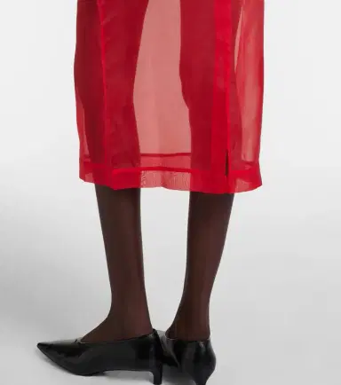 The Frankie Shop Peri sheer silk-blend midi skirt | Thumbnail 6