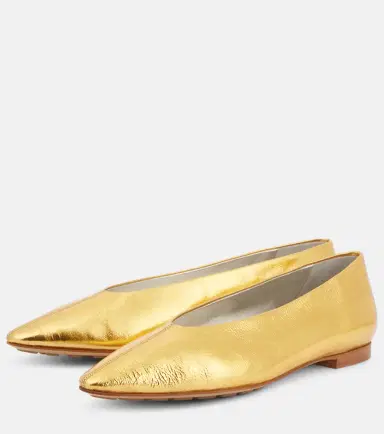 Bottega Veneta Sofia metallic leather ballet flats | Thumbnail 3