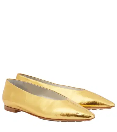 Bottega Veneta Sofia metallic leather ballet flats | Thumbnail 1