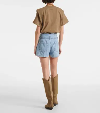 7 For All Mankind Kansas belted high-rise denim shorts | Thumbnail 2