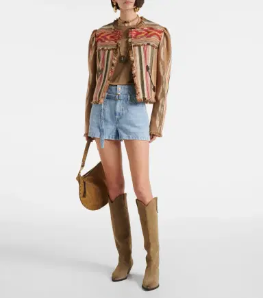 7 For All Mankind Kansas belted high-rise denim shorts | Thumbnail 3