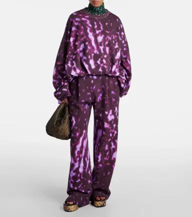 Dries Van Noten Printed draped cotton sweatshirt | Thumbnail 2