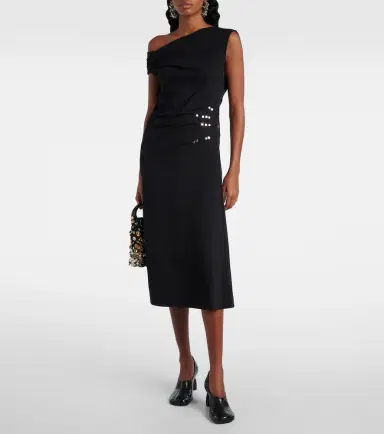 Dries Van Noten Gathered embellished jersey midi dress | Thumbnail 2