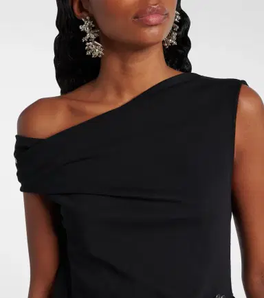 Dries Van Noten Gathered embellished jersey midi dress | Thumbnail 4