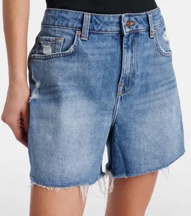 7 For All Mankind Distressed mid-rise denim shorts | Thumbnail 3 7 For All Mankind Distressed mid-rise denim shorts | Thumbnail 3