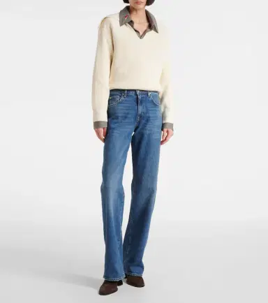 7 For All Mankind Tess high-rise straight jeans | Thumbnail 7 7 For All Mankind Tess high-rise straight jeans | Thumbnail 7